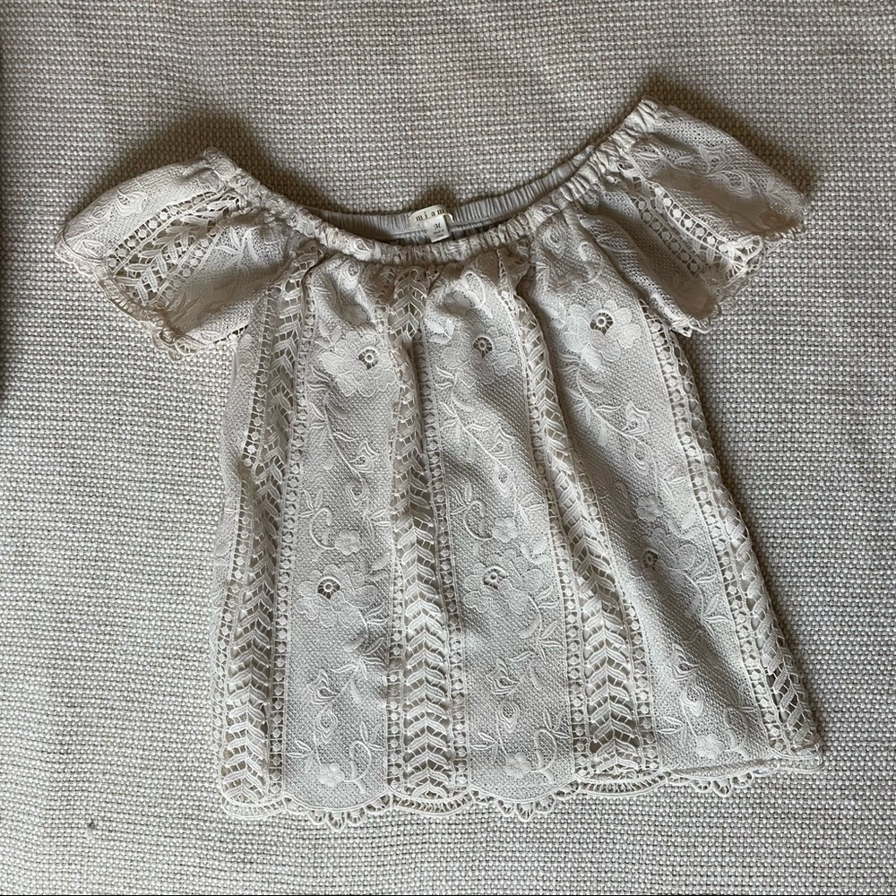 Miami off the shoulder cream lace top